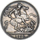 1898 LXII Crown - Victoria British Silver Coin