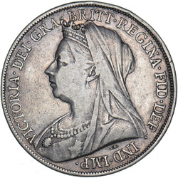 1900 LXIII Crown - Victoria British Silver Coin - Nice