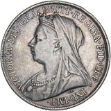 1900 LXIII Crown - Victoria British Silver Coin - Nice