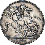1902 Crown - Edward VII British Silver Coin - Nice