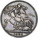 1902 Crown - Edward VII British Silver Coin - Nice