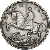 1935 Crown - George V British Silver Coin - Very Nice
