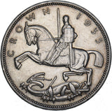 1935 Crown - George V British Silver Coin - Very Nice