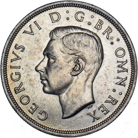 1937 Crown - George VI British Silver Coin - Very Nice