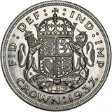 1937 Crown - George VI British Silver Coin - Very Nice