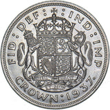 1937 Crown - George VI British Silver Coin - Superb