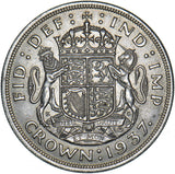 1937 Crown - George VI British Silver Coin - Superb