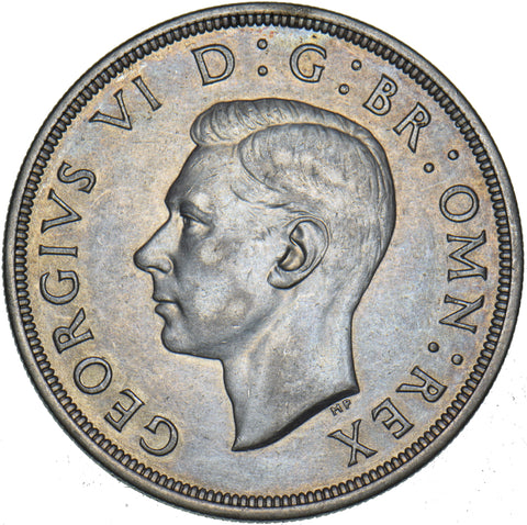 1937 Crown - George VI British Silver Coin - Nice