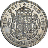 1937 Crown - George VI British Silver Coin - Nice