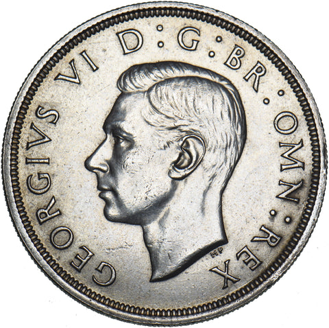 1937 Crown - George VI British Silver Coin - Very Nice