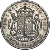 1937 Crown - George VI British Silver Coin - Very Nice