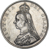 1887 Double Florin (Roman 1) - Victoria British Silver Coin - Very Nice