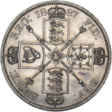 1887 Double Florin (Roman 1) - Victoria British Silver Coin - Very Nice
