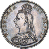 1887 Double Florin (Arabic 1) - Victoria British Silver Coin - Very Nice