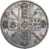 1887 Double Florin (Arabic 1) - Victoria British Silver Coin - Very Nice