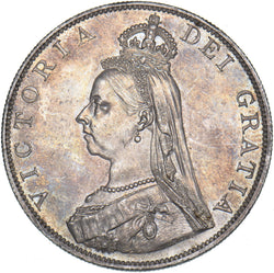 1887 Double Florin (Roman 1) - Victoria British Silver Coin - Superb