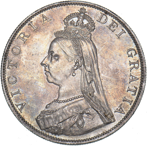 1887 Double Florin (Roman 1) - Victoria British Silver Coin - Superb