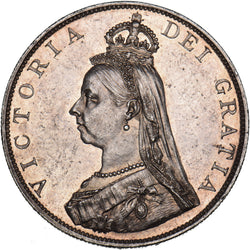 1887 Double Florin (Scarce Dies 1B) - Victoria British Silver Coin - Superb
