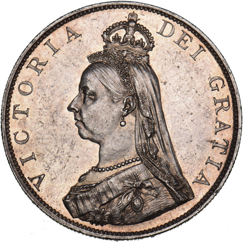 1887 Double Florin (Scarce Dies 1B) - Victoria British Silver Coin - Superb