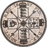 1887 Double Florin (Scarce Dies 1B) - Victoria British Silver Coin - Superb