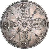 1887 Double Florin (Roman 1) - Victoria British Silver Coin - Very Nice