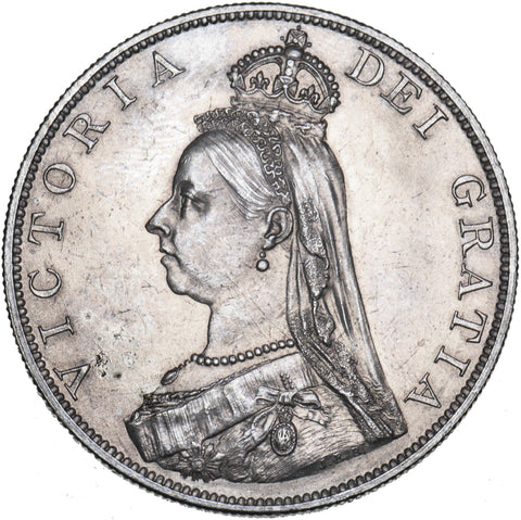 1887 Double Florin (Roman 1) - Victoria British Silver Coin - Superb