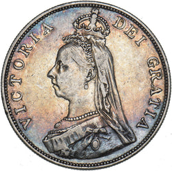 1889 Double Florin - Victoria British Silver Coin - Nice