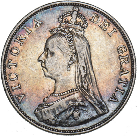 1889 Double Florin - Victoria British Silver Coin - Nice