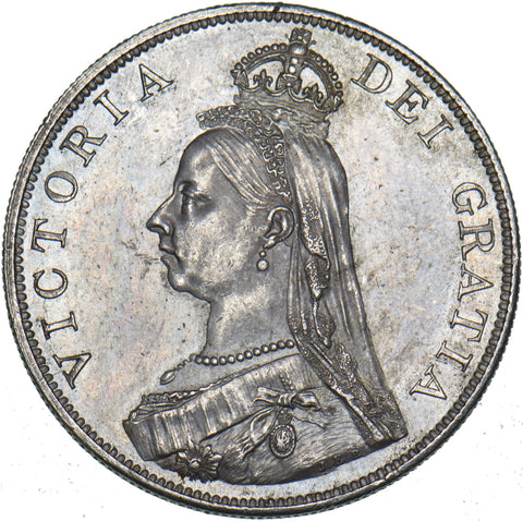 1889 Double Florin - Victoria British Silver Coin - Superb