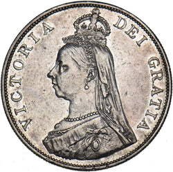 1889 Double Florin - Victoria British Silver Coin - Nice
