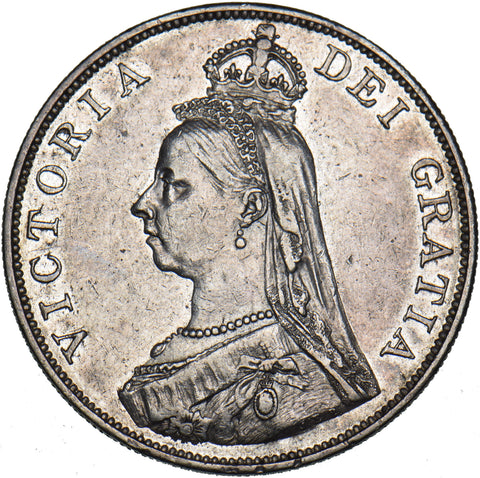1889 Double Florin - Victoria British Silver Coin - Nice