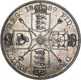 1889 Double Florin - Victoria British Silver Coin - Nice