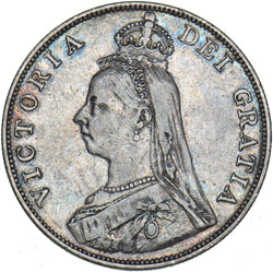 1890 Double Florin - Victoria British Silver Coin - Nice