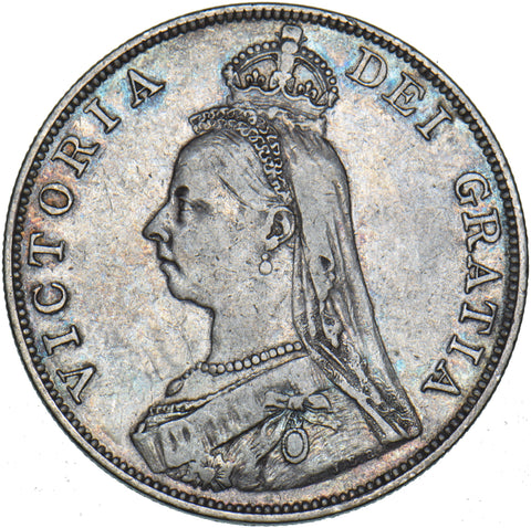 1890 Double Florin - Victoria British Silver Coin - Nice