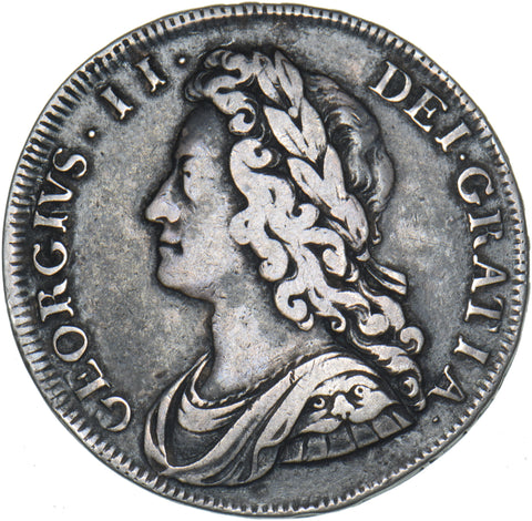 1731 Halfcrown - George II British Silver Coin - Nice