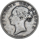 1886 Halfcrown - Victoria British Silver Coin