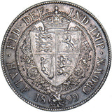 1899 Halfcrown - Victoria British Silver Coin - Very Nice
