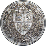 1901 Halfcrown - Victoria British Silver Coin - Very Nice