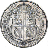 1914 Halfcrown - George V British Silver Coin - Very Nice