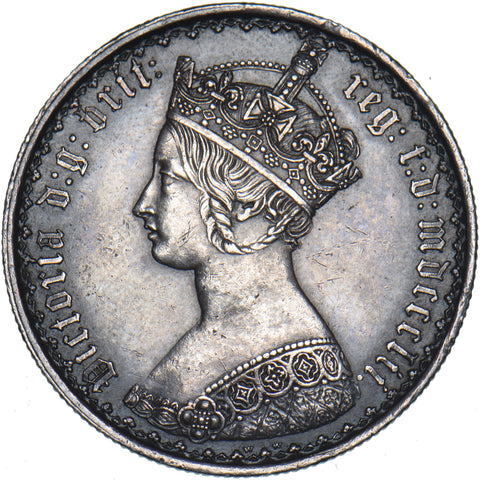 1852 Gothic Florin - Victoria British Silver Coin - Very Nice