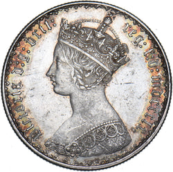 1860 Gothic Florin - Victoria British Silver Coin - Superb