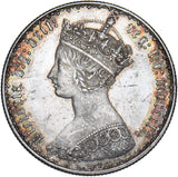1860 Gothic Florin - Victoria British Silver Coin - Superb