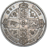 1871 Gothic Florin - Victoria British Silver Coin - Nice