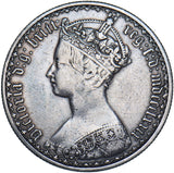 1879 Gothic Florin - Victoria British Silver Coin - Nice