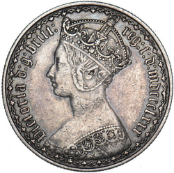 1880 Gothic Florin - Victoria British Silver Coin - Nice