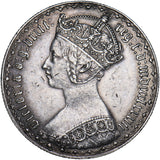 1883 Gothic Florin - Victoria British Silver Coin - Very Nice