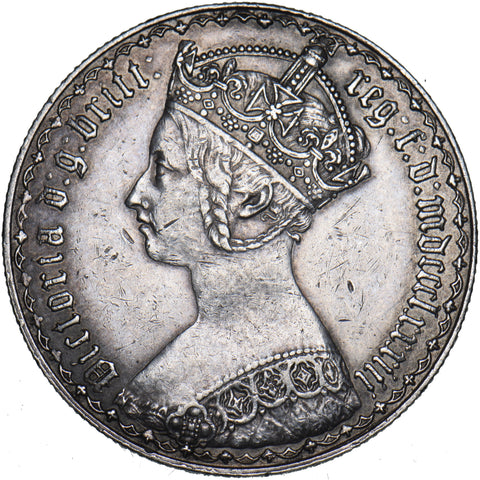 1883 Gothic Florin - Victoria British Silver Coin - Very Nice