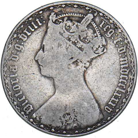 1885 Gothic Florin - Victoria British Silver Coin