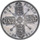 1911 Florin - George V British Silver Coin - Nice