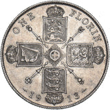 1913 Florin - George V British Silver Coin - Nice